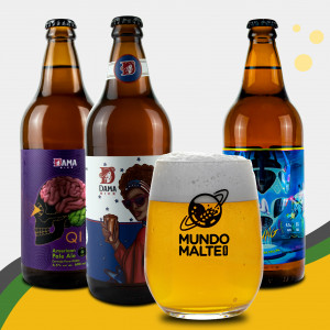 Kit Presente Cerveja Dama - Seleção IPA + Copo Emerald