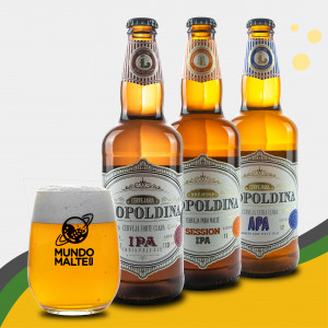 Kit Cerveja Leopoldina - APA | IPA | Session IPA + Copo