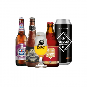 Kit Cerveja Seleção Intensa Bodebrown Chimay Louvada + Taça