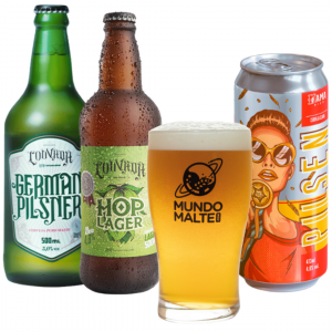 Kit Cerveja Seleção Puro Malte Premium Louvada Dama + Copo