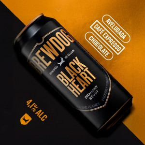 KIT 4 UN CERVEJA BREWDOG BLACK HEART LT 440 ML