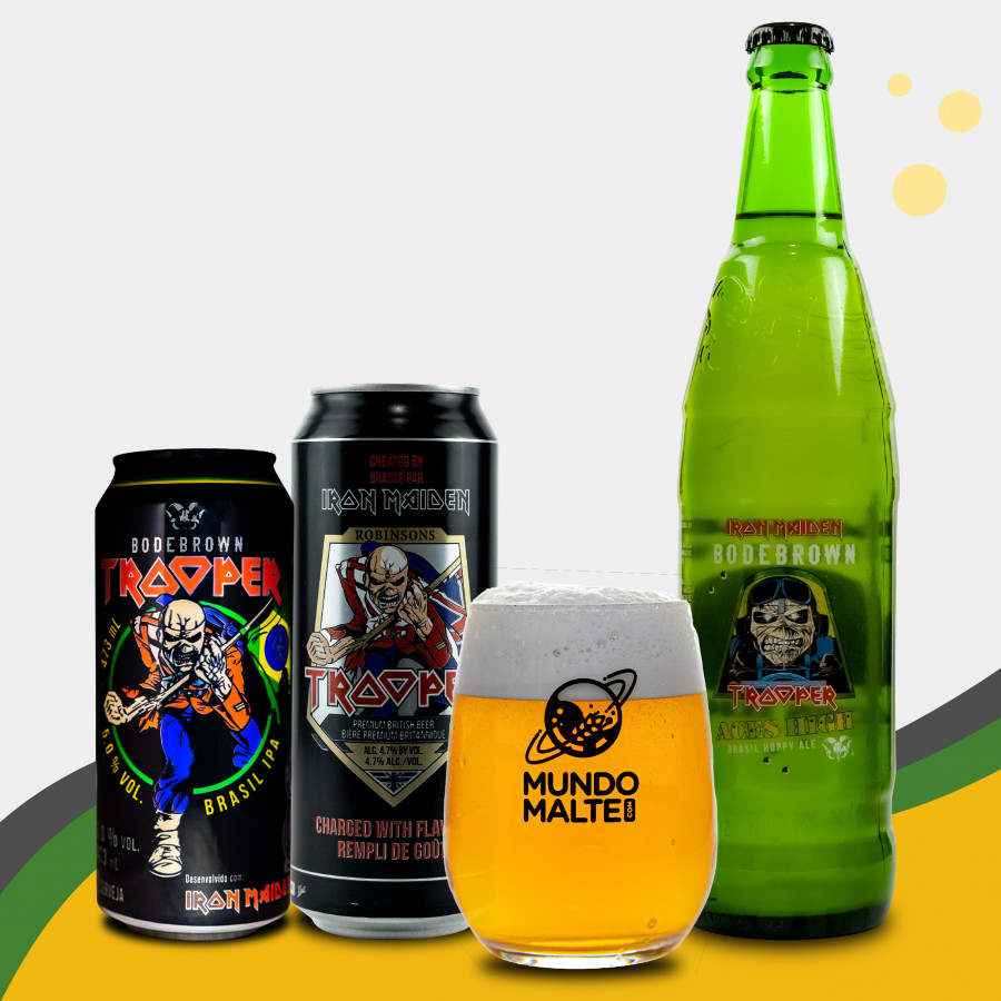 Kit Presente Cerveja Bodebrown Iron Maiden Fã + Copo Emerald