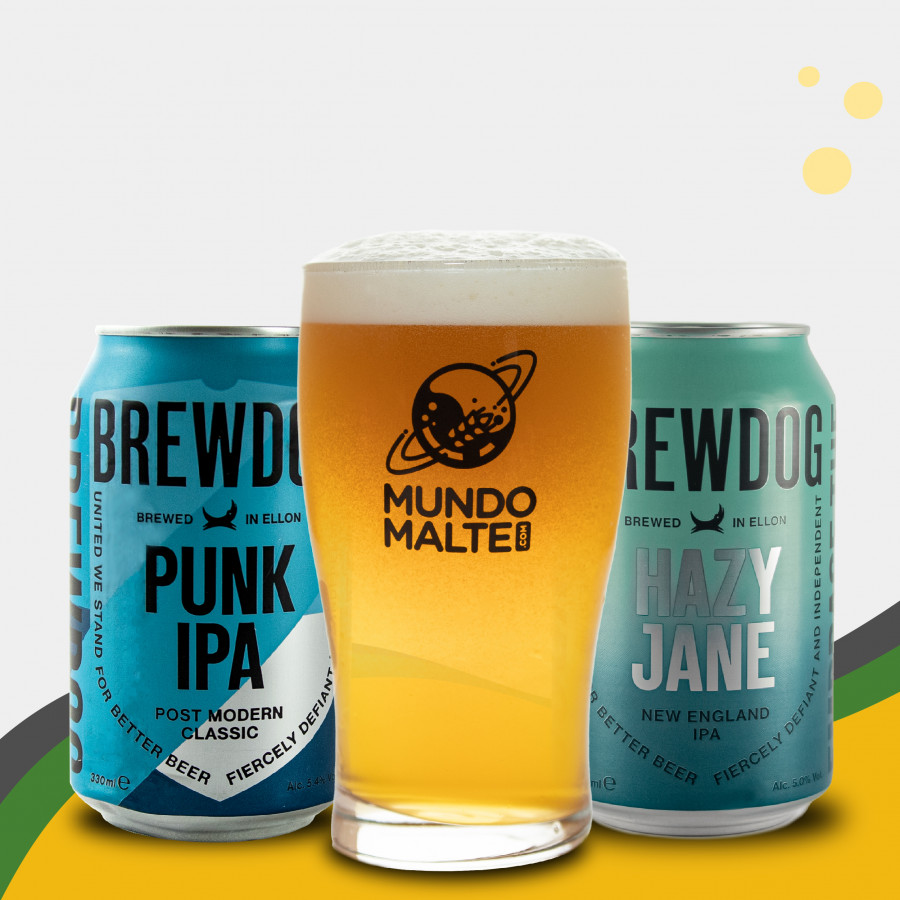 Kit Presente Cerveja Brewdog Punk IPA + Hazy Jane + Pint