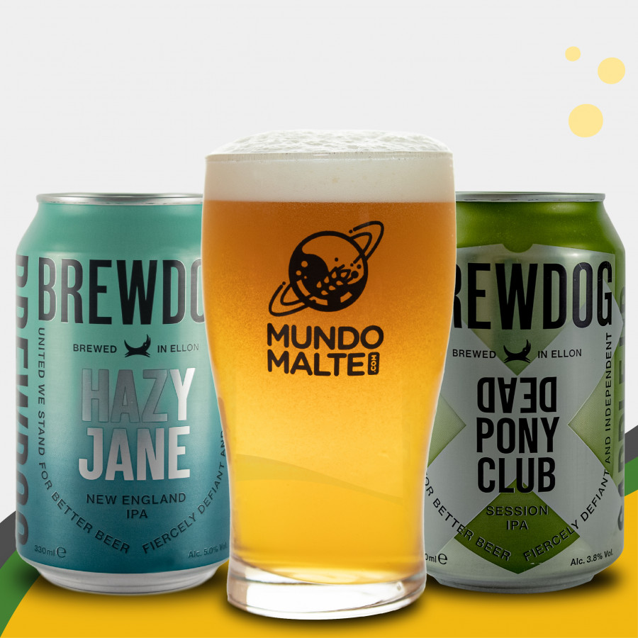 Kit Presente Cerveja Brewdog Dead Pony + Hazy Jane + Pint