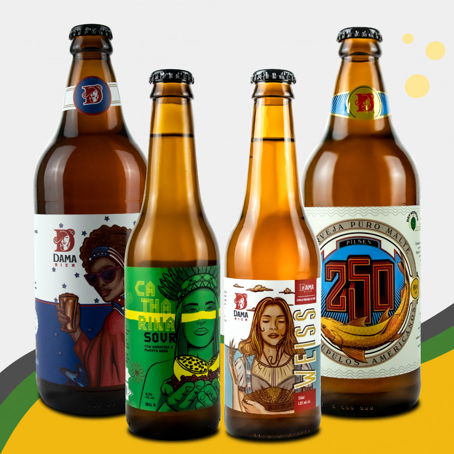 Kit Presente Cerveja Dama - IPA | Weiss | Sour | Pilsen