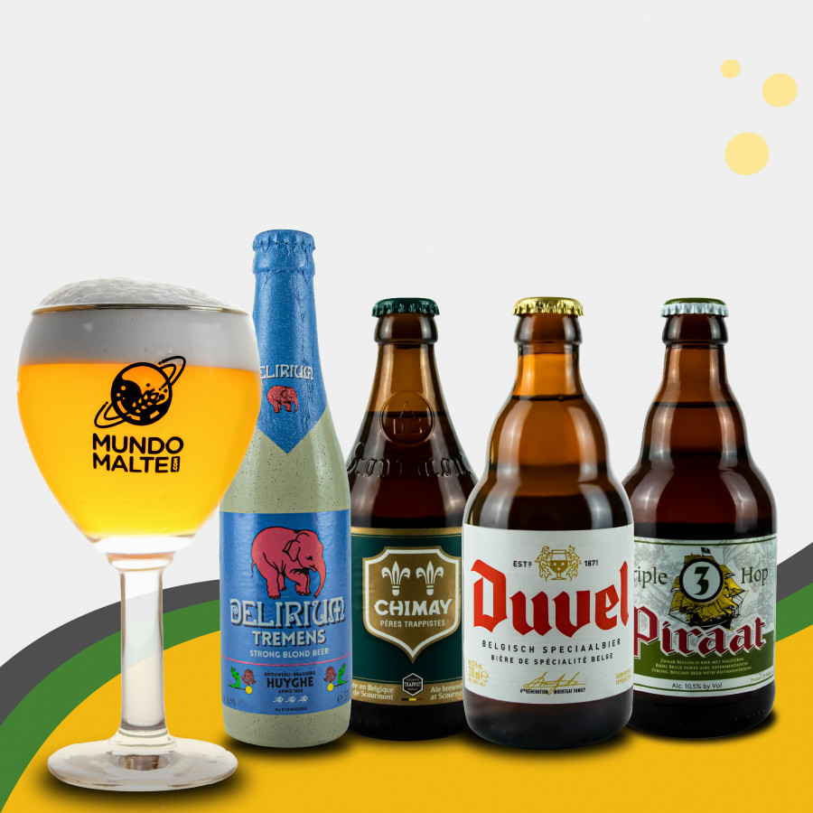 Kit Presente Cerveja Belga - Seleção Strong Ale + Taça Abadia