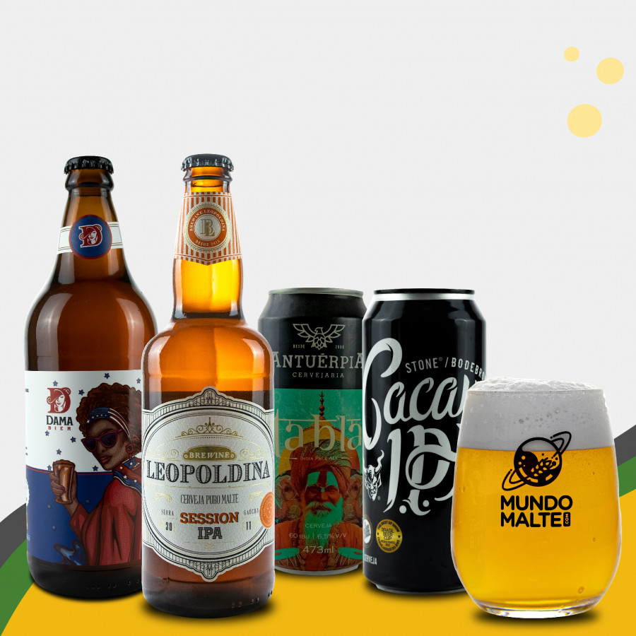 Kit Presente Cerveja - Lupuladas + Copo Emerald