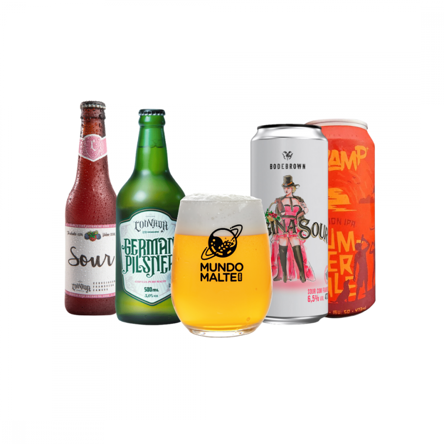 Kit Cerveja Seleção Frutado e Refrescante Premium + Copo