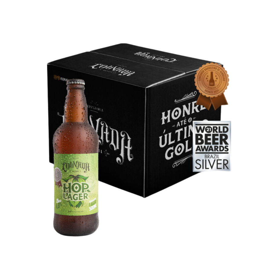 KIT CERVEJA LOUVADA PREMIUM HOPLAGER PURO MALTE 500 ML